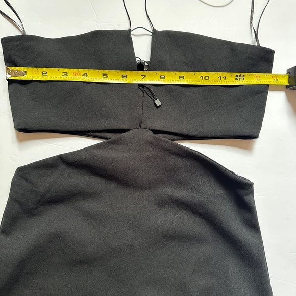 Zara Cutout Dress | Black Strapless | Sz Medium | Midi - Picture 7 of 8